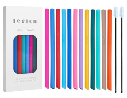 Mini Short Pinch Test Passed Small 5.5" Replacement Reusable Toddlers& Kids&Baby Silicone Small Straws for the First Years Take & Toss Spill Proof Straw Cup-Safe Fun for Baby Teething Chewing